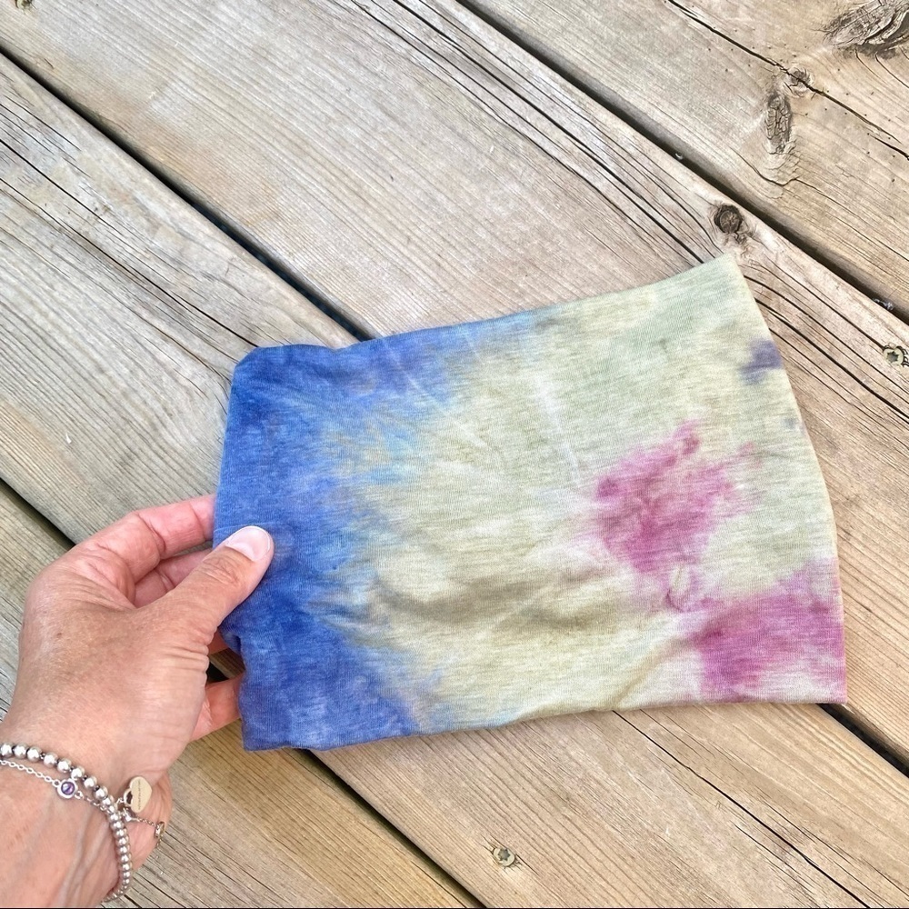 Tie-dye-SOFT MEADOW-Boho Gypsy/hippy wide headband turban silky soft fabric - Picture 14 of 16